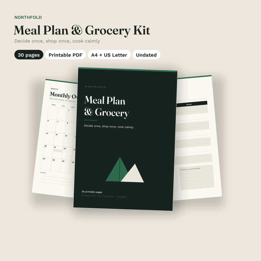 Meal Plan & Grocery Kit printable planner cover