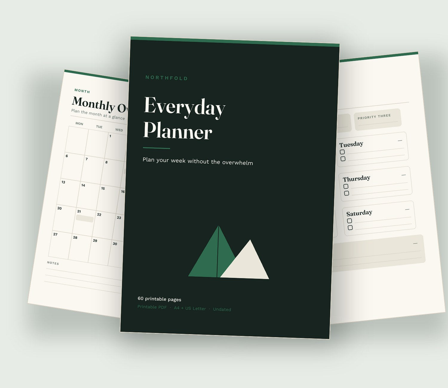 Printable weekly, monthly and planner cover pages
